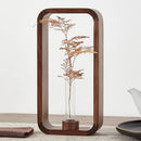 Retro Solid Wood Hydroponic Plant Vase for Living or Dining Room by Axyaa