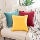 Axyaa Pom Pom Decorative Throw Pillow Covers for Home Decor.