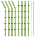 Axyaa 8pcs High Borosilicate Glass Drinking Straw Set, Reusable Eco-Friendly Bar Accessories