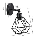 Axyaa Industrial Vintage Wall Light Adjustable Angle Loft Sconce E27 Iron Cage Bedside Indoor Lighting