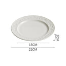 Axyaa Relief Stone Pattern Ceramic Plate for Elegant Dining