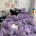 Axyaa Big Eyes Full Queen Bedding Set Solid Color with Sheet Pillowcase