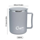 Axyaa Double-layer Stainless Steel Insulated Coffee Mug with Handle - Leak-proof Drinkware