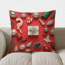 Axyaa Christmas Fox Pattern Throw Pillow for Sofa Bedroom Car