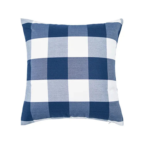 Axyaa Checkered Stripe Pillowcase Blue Series 45x45cm Home Office Decor