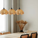 Axyaa Rattan Wicker Petal LED Pendant Light for Home Indoor Decor