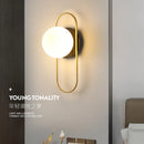 Axyaa Modern Glass Wall Sconce Bedside Lamp for Bedroom, Living Room & Staircase