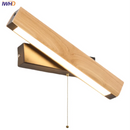 Axyaa Wood Wall Sconce Pull Chain Switch Nordic LED Stair Light Fixtures