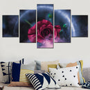 Axyaa Rose Flowers Canvas Wall Art Set for Home Decor - 5 Pieces