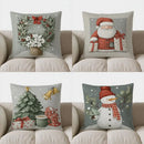 Axyaa Christmas Wreath & Bow Decor Pillow Cover for Sofa, Bedroom, Car