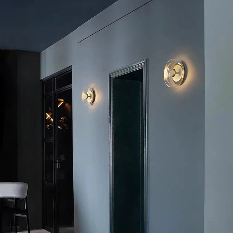 Axyaa Nordic Glass Wall Lamp: Designer Lighting for Bedroom, Living Room, Hotel