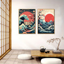 Axyaa Japanese Nature Landscape Canvas Wall Art Prints for Home Decor