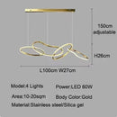 Axyaa LED Pendant Light Stainless Steel Modern Chandelier for Dining Kitchen Island
