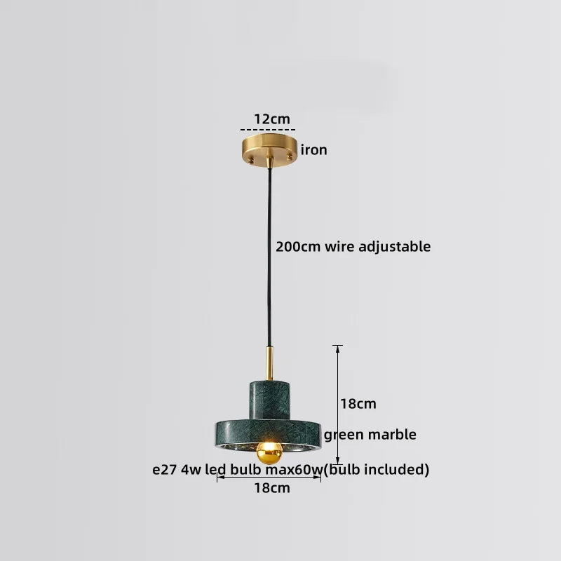Axyaa Modern LED Marble Pendant Lamp for Luxury Home Decor
