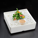 Axya Square Melamine Sushi Plate Hollow Out Design for Restaurant Tableware