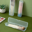 Axyaa Transparent Makeup Brush Storage Box with Lid - Travel-Friendly Organizer