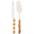 Axyaa Bamboo Handle Stainless Steel Dinnerware Set for Elegant Dining