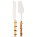 Axyaa Bamboo Handle Stainless Steel Dinnerware Set for Elegant Dining