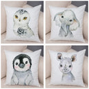 Axyaa Animal Cushion Cover - Cute, Watercolor, Sofa Decor Pillowcase