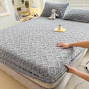 Axyaa Plush Velvet Fitted Sheet Set for Single and Couple Bedding