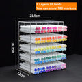 Axyaa Acrylic Marker Pen Holder & Storage Shelf for Office & School Supplies