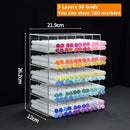 Axyaa Acrylic Marker Pen Holder & Storage Shelf for Office & School Supplies