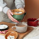 Axyaa Cute Animals Cartoon Ceramic Embossed Coffee Mug for Kids Birthday Gift