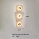 Marble LED Wall Light Dimmable Brass Gold Indoor Sconce Axyaa