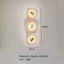 Marble LED Wall Light Dimmable Brass Gold Sconce by Axyaa