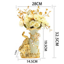 Axyaa Ceramic Gold Swan Vase Set for Home Decor & Dining Table Arrangement