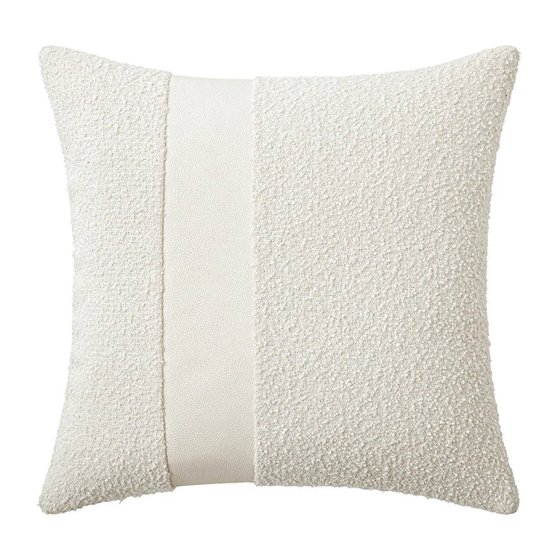 Faux Leather Textured Accent Pillow Cover in 9 Colors by Axyaa
