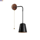 Axyaa Black Travertine Stone LED Wall Lamp for Wabi Sabi Living Room Lighting.