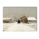 Winter Trees Canvas Print Nordic Wall Art Vintage Landscape Poster by Axyaa.