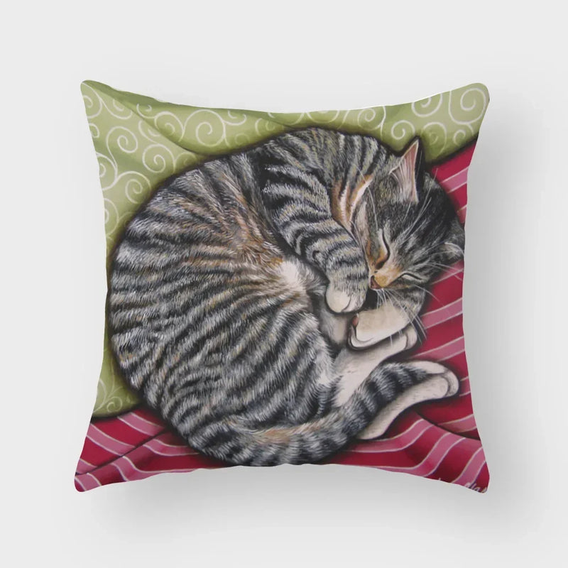Axyaa Cat Print Pillowcase 45*45cm