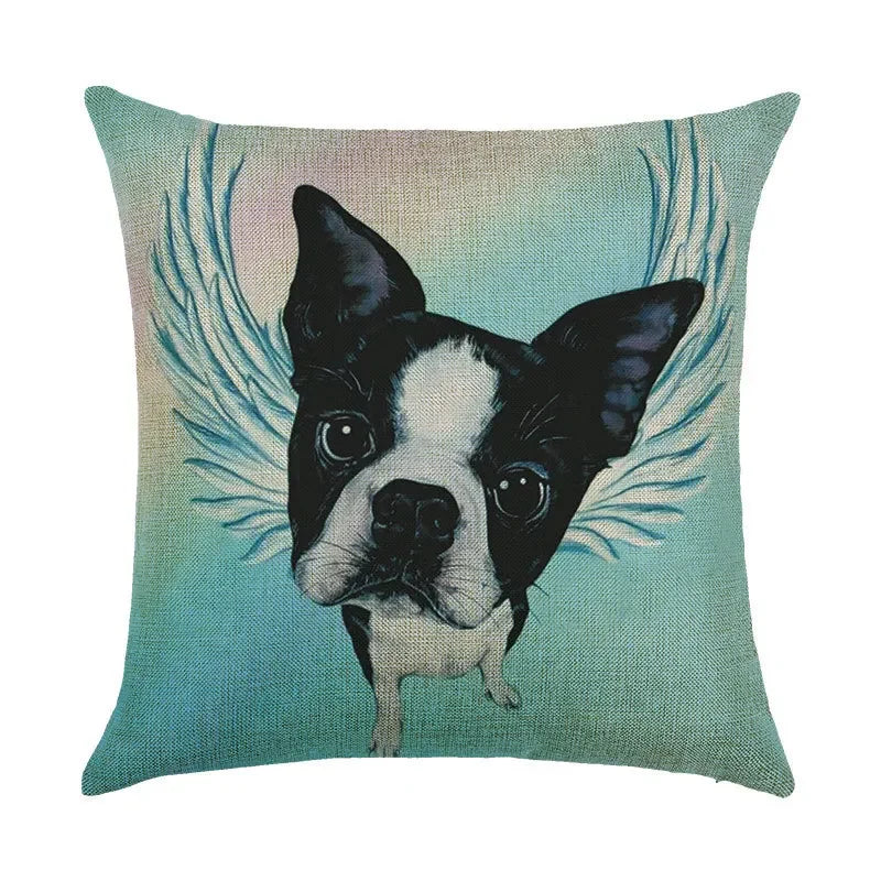 Axyaa Cartoon Dog Linen Pillowcase 45*45cm