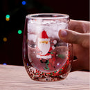 Axyaa Santa Cartoon Insulated Glass Set - Festive Reusable Gift for Loved Ones