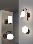 Axyaa Vintage Iron Wall Lamp Indoor Retro Bedroom Light in Black