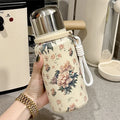Axyaa Floral Insulated Stainless Steel Water Bottle with Lid