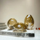 Axyaa Amber Crystal Glass Vase for Modern Light Luxury Style Flower Arrangement