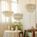 Axyaa White Ceramic Chandelier: Romantic Luxury LED Lighting for Home & Restaurant Decor