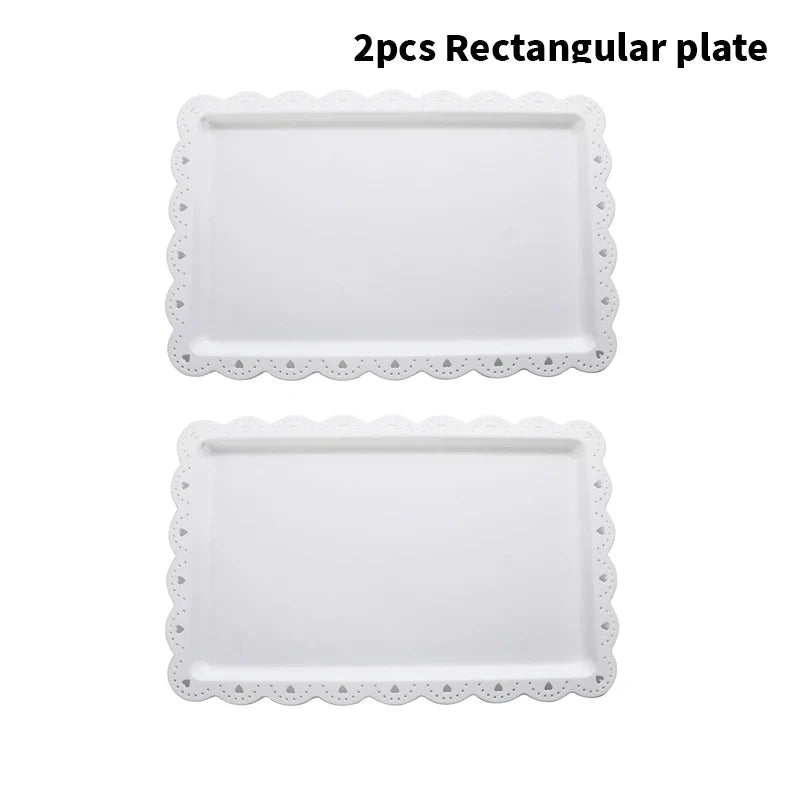Axyaa Dessert Plates Set - Reusable PP Material for Hotel, Restaurant, Party