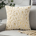 Axyaa Bronzing Golden Feather Style Plush Pillowcase for Festive Home Decor