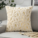 Axyaa Bronzing Golden Feather Style Plush Pillowcase for Festive Home Decor