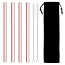 Axyaa Glass Straw Set - Healthy Eco-Friendly Reusable Straws with Cleaning Brush