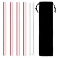 Axyaa Glass Boba Straws Set – Wide Clear Reusable Smoothie Straws for Bubble Tea
