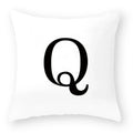 Axyaa Polyester Alphabet Cushion Cover 45X45cm for Home Sofa Decor