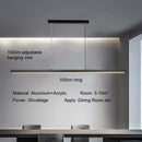 Axyaa Black Aluminum Square Pendant Light - Modern LED Hanging Lamp for Home Loft