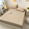 Axyaa Embroidered Milk Fleece Cotton Mattress Cover for Single Bed