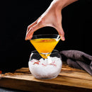 Axyaa 5oz Ball Base Martini Chiller Set with Caviar Server - Elegant and Sophisticated Cocktail Glasses