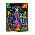 Axyaa UV Tapestry: Fluorescent Skull Wall Hanging Cloth for Bedroom - Psychedelic Art